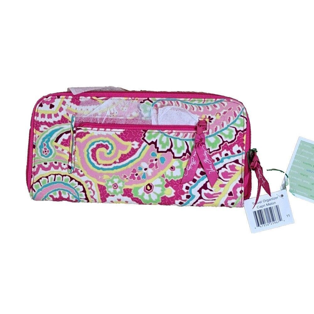 Vera Bradley Personal Travel Card Organizer in Cotton Multi Pink Paisley